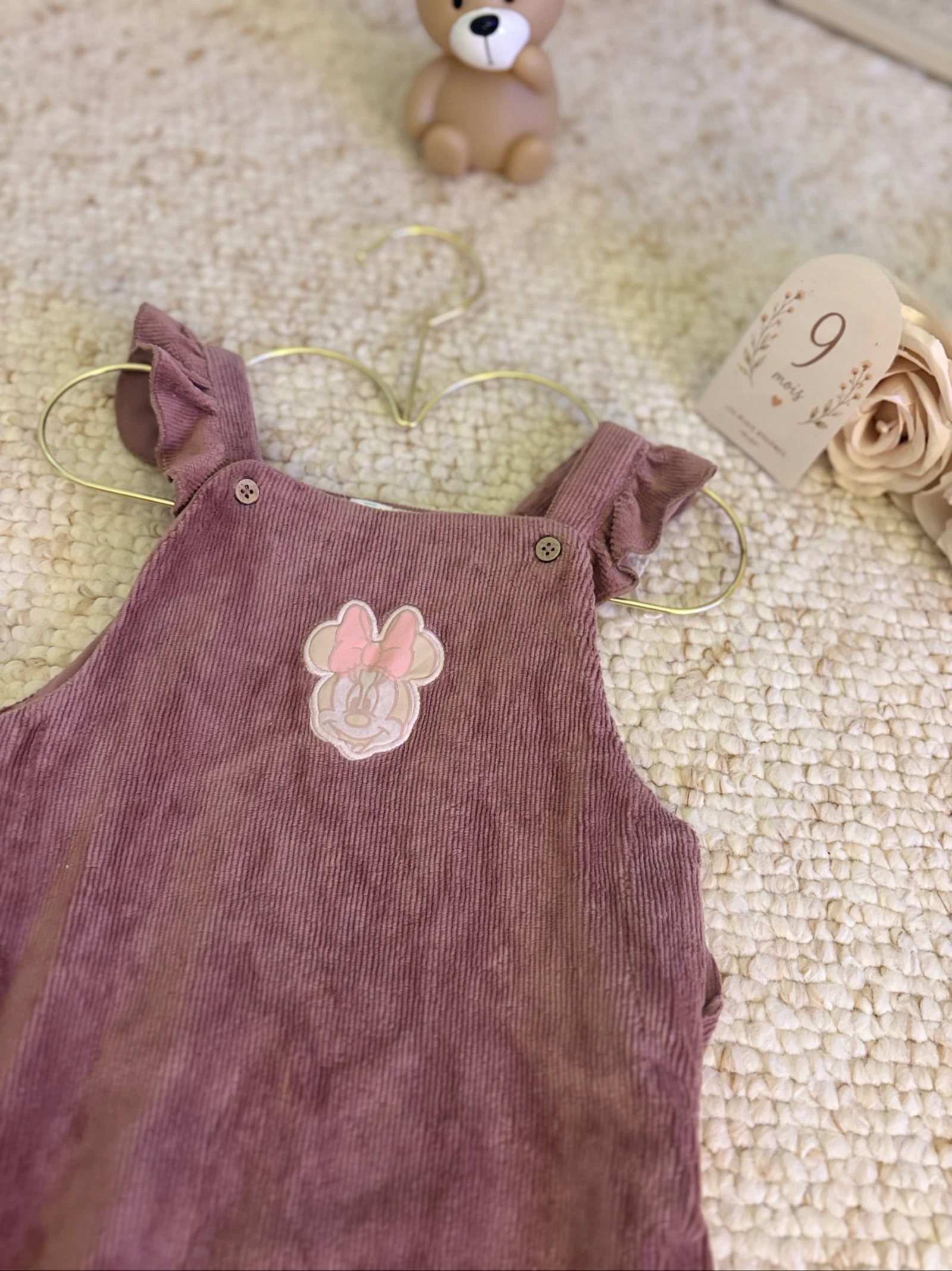 Overol de terciopelo Minnie - Talla 9 meses – photo 3